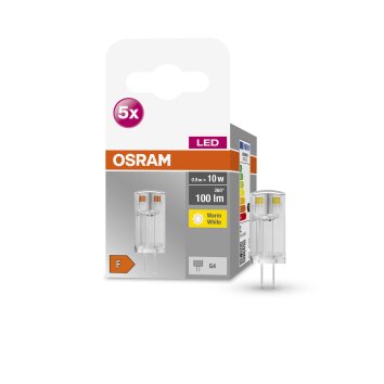 OSRAM LED BASE PIN 5er Set LED G4 0,9 Watt 2700 Kelvin 100 Lumen OSRAM LED BASE PIN 5er Set LED G4 0,9 Watt 2700 Kelvin 100 Lumen