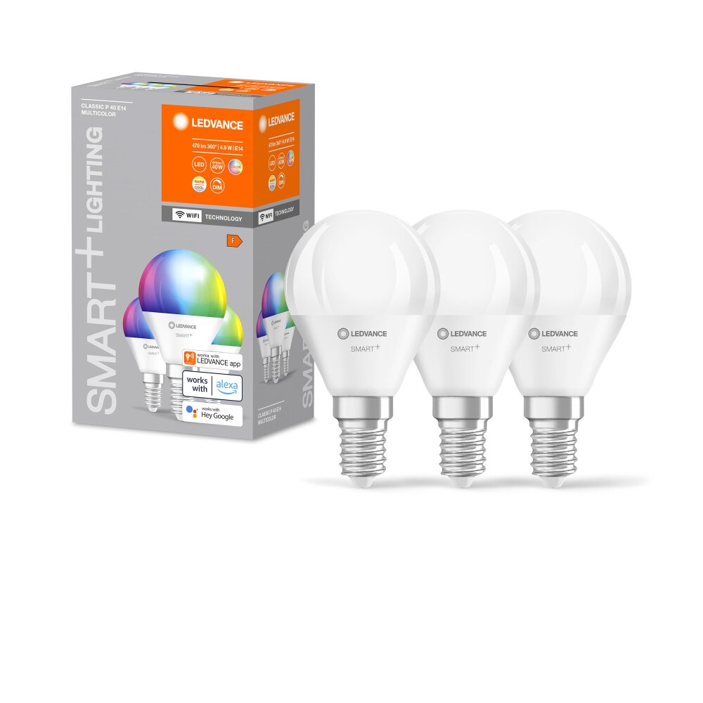 LEDVANCE SMART+ WiFi 3er Set LED E14 4,9 Watt 2700-6500 Kelvin 470 Lumen main product photo