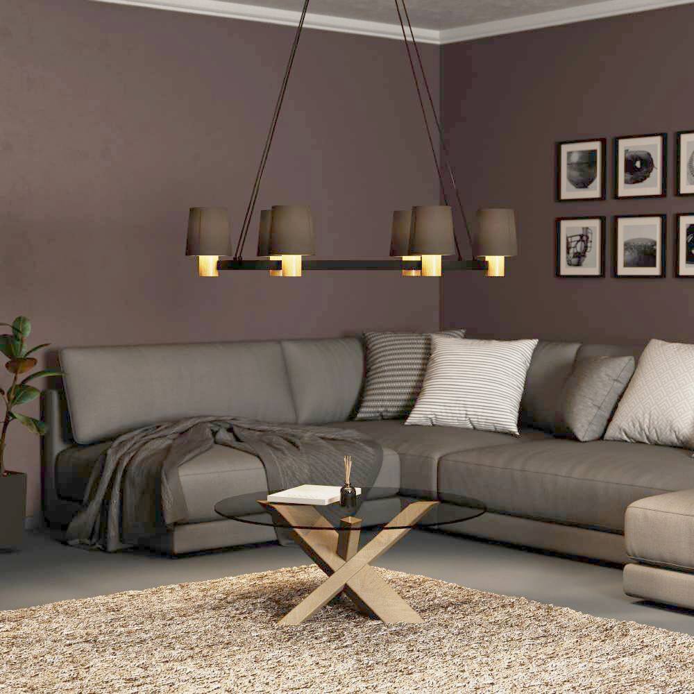 Eglo EDALE Pendelleuchte Naturfarben, Schwarz, 6-flammig main product photo