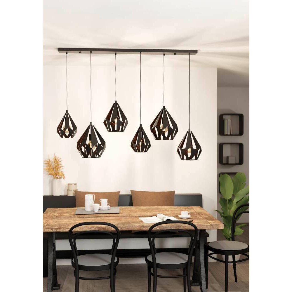 Eglo CARLTON Pendelleuchte Kupferfarben, Schwarz, 6-flammig main product photo