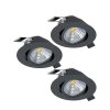 Eglo SALICETO Einbauleuchte 3er Set LED Schwarz, 3-flammig