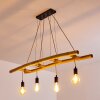 Canazei Pendelleuchte Braun, Holz hell, Schwarz, 4-flammig