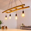 Canazei Pendelleuchte Braun, Holz hell, Schwarz, 4-flammig
