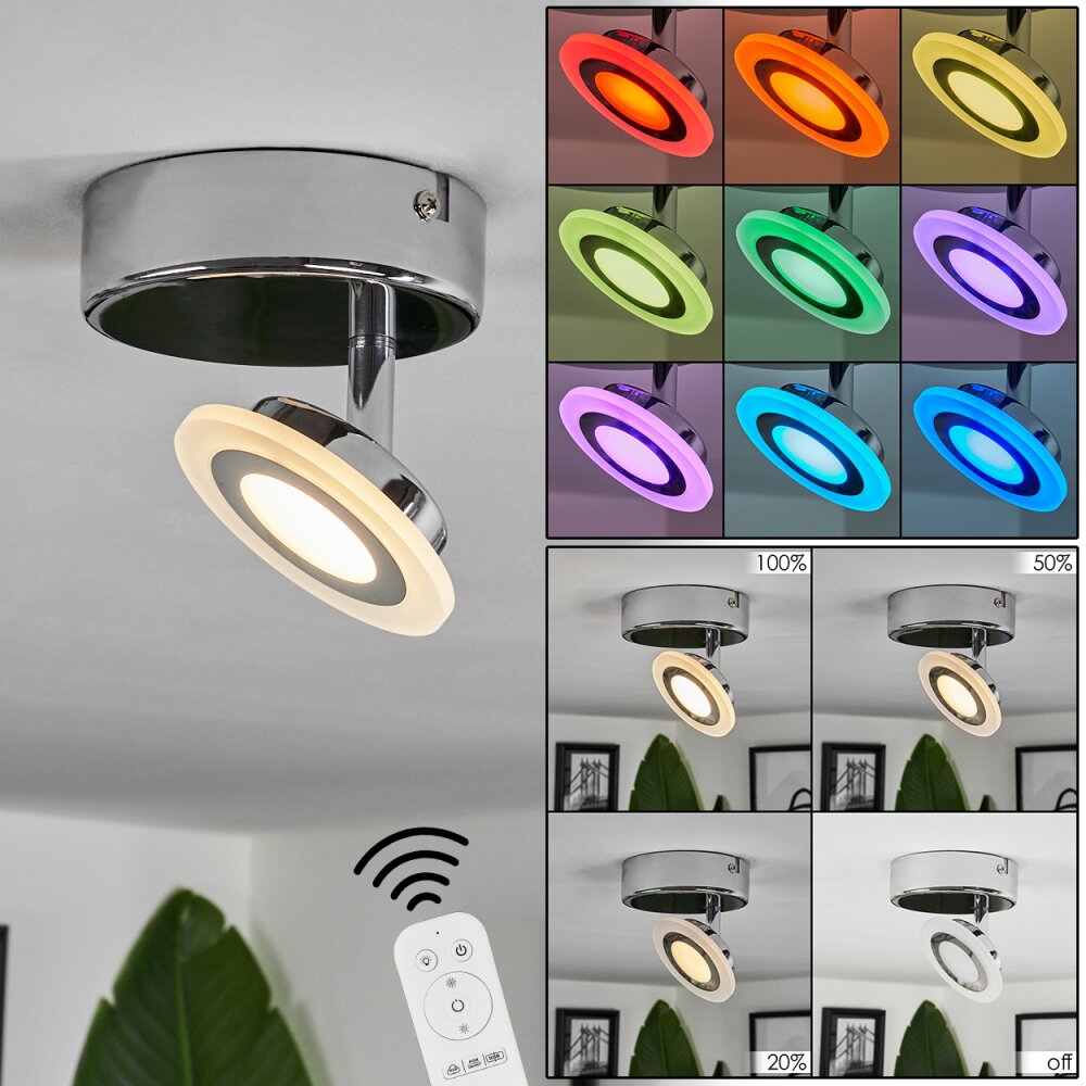 Lucy Deckenleuchte LED Chrom, 1-flammig, Fernbedienung, Farbwechsler main product photo