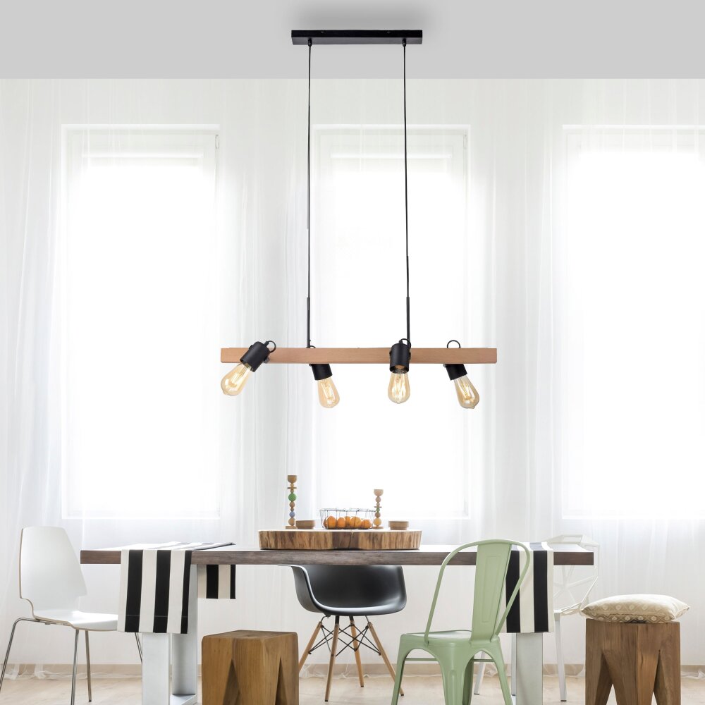 Leuchten Direkt CANOP Pendelleuchte Naturfarben, Schwarz, 4-flammig main product photo