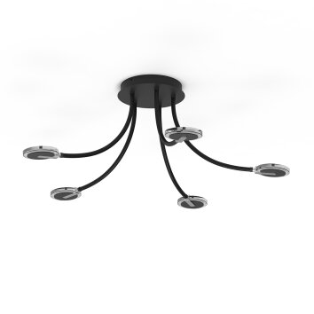 Steinhauer Turound Deckenleuchte LED Schwarz, 5-flammig Steinhauer Turound Deckenleuchte LED Schwarz, 5-flammig