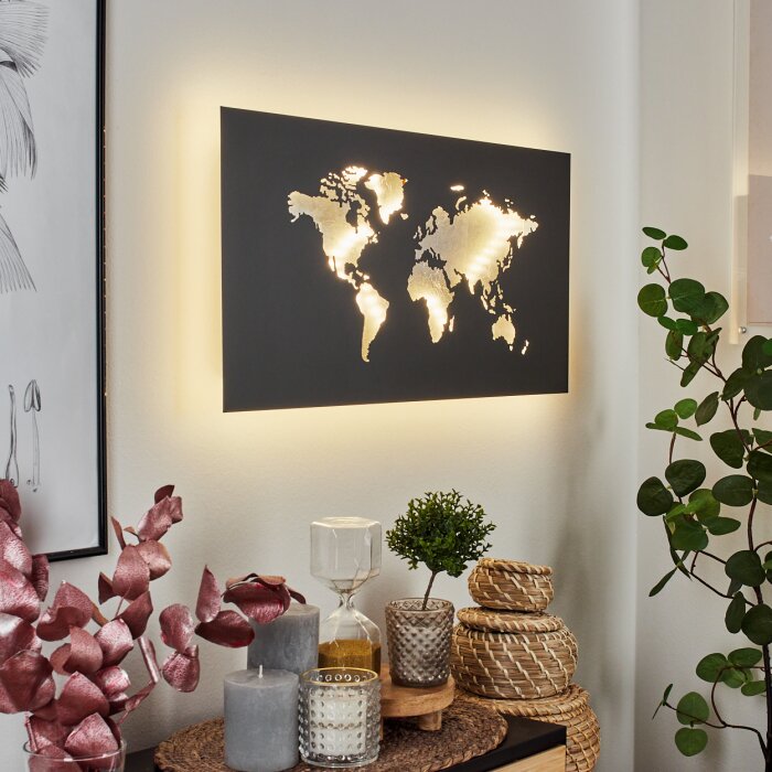 Zabreira Wandleuchte LED Schwarz, Silber, 1-flammig Zabreira Wandleuchte LED Schwarz, Silber, 1-flammig