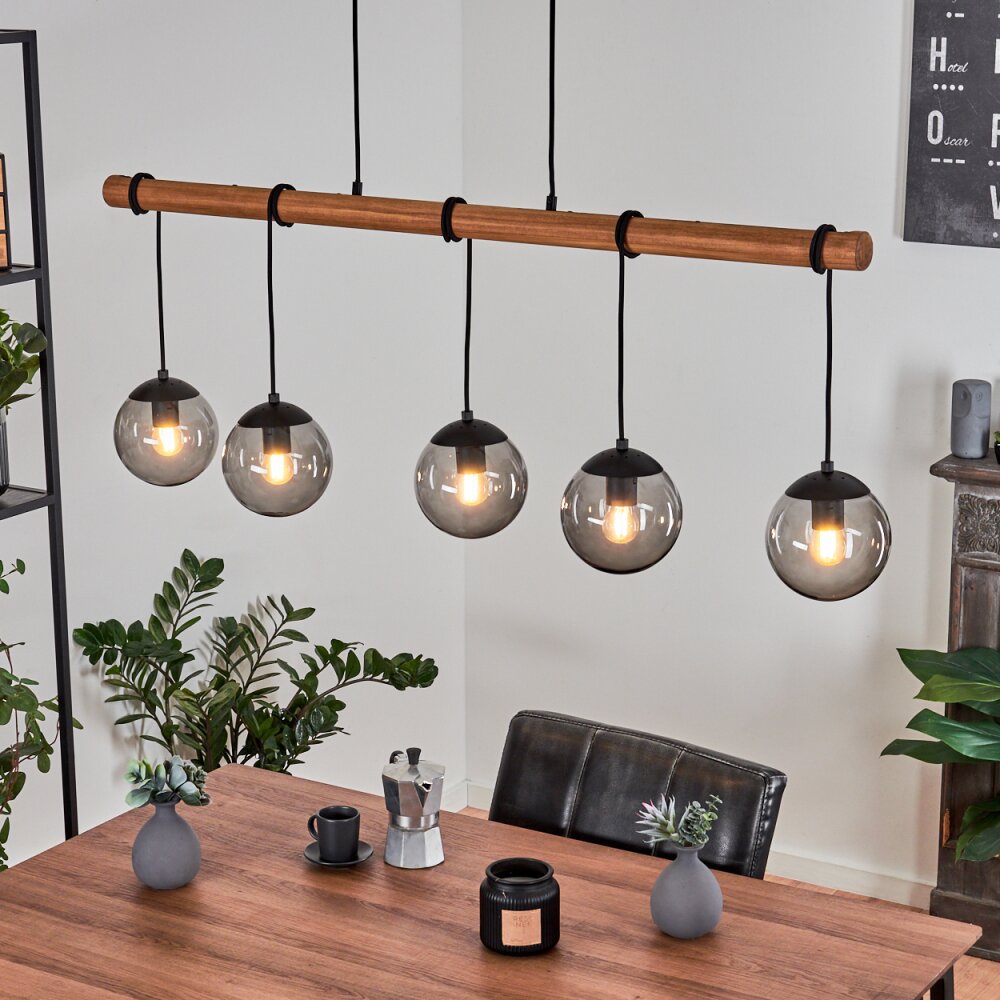 Afurada Pendelleuchte Naturfarben, Schwarz, 5-flammig main product photo