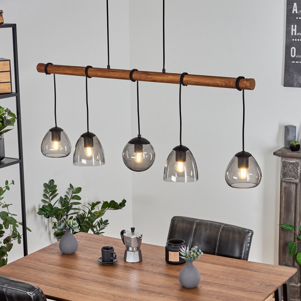 Afurada Pendelleuchte Naturfarben, Schwarz, 5-flammig main product photo