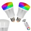 iDual E27 LED RGB 11 Watt 2200-6500 Kelvin 806 Lumen 2er Set mit Fernbedienung