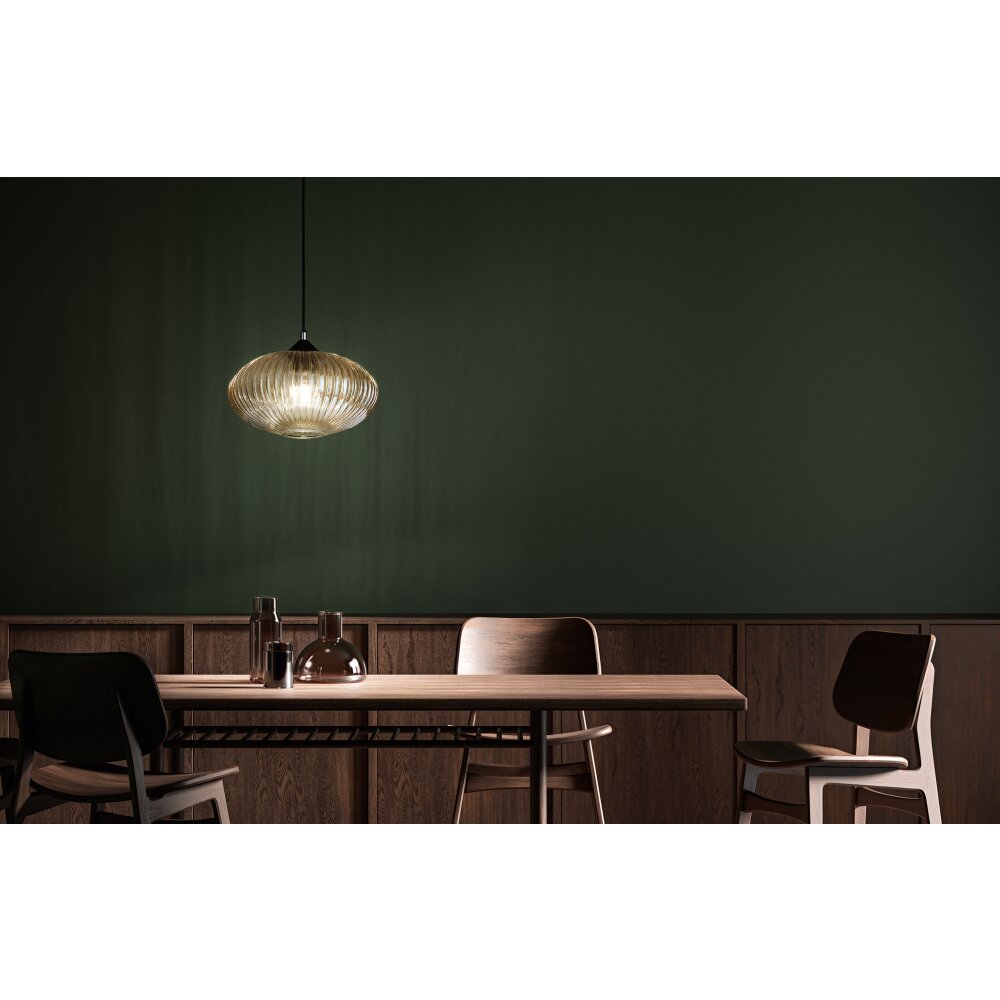 Fabas Luce Fiordaliso Pendelleuchte Schwarz, 1-flammig main product photo