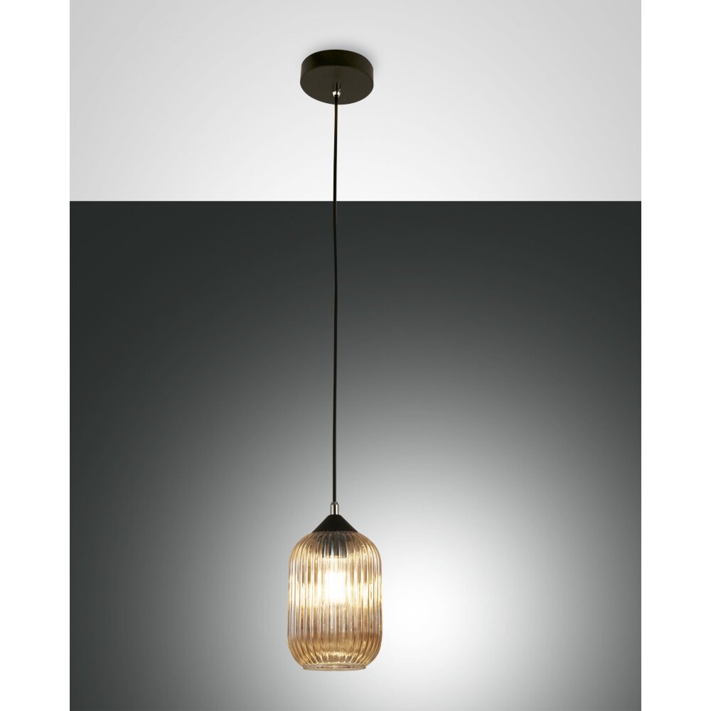 Fabas Luce Aston Pendelleuchte Schwarz, 1-flammig main product photo