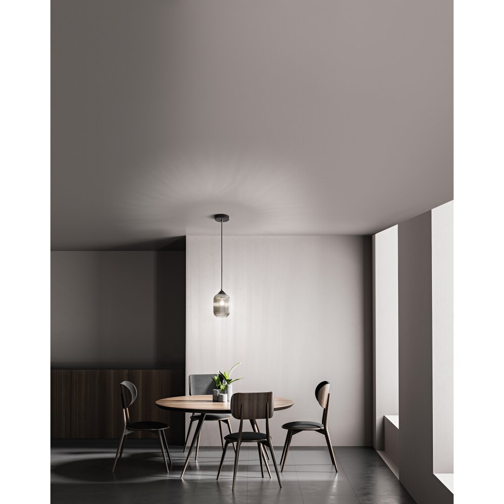 Fabas Luce Aston Pendelleuchte Schwarz, 1-flammig main product photo