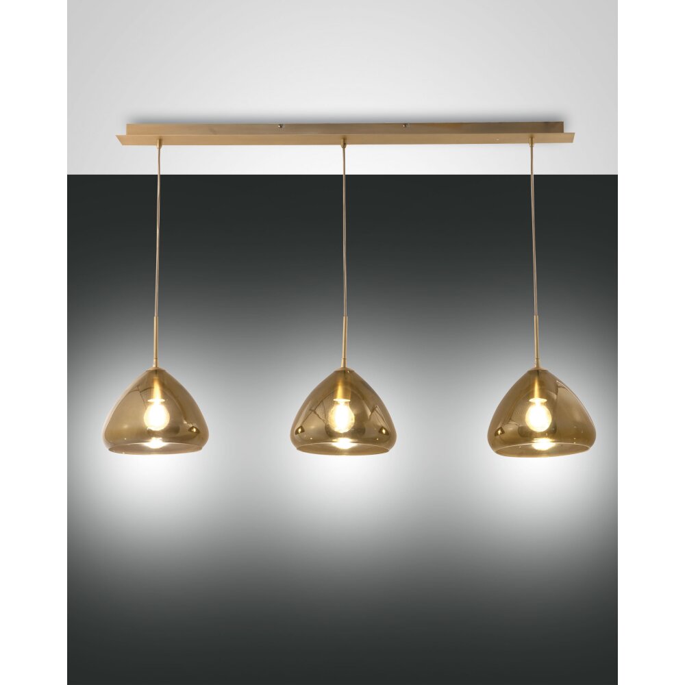 Fabas Luce Glow Pendelleuchte Messing, 3-flammig main product photo