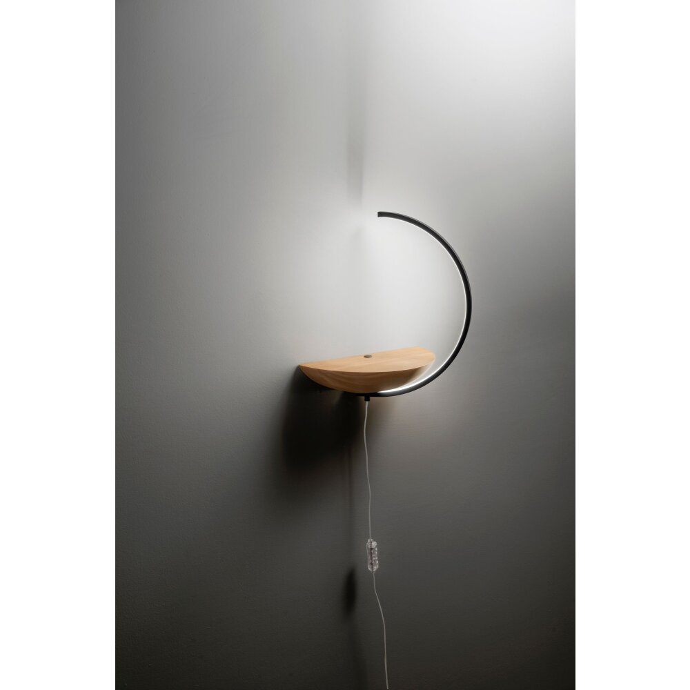 Fabas Luce Roseg Wandleuchte LED Naturfarben, Schwarz, 1-flammig main product photo