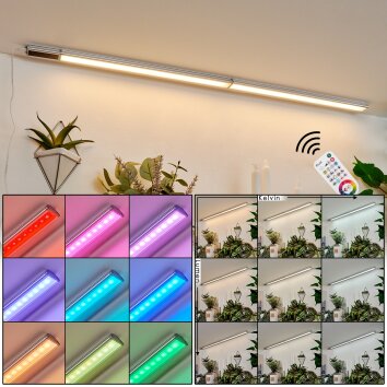 Raivo 2er Set Unterbauleuchte LED Schwarz, Silber, 2-flammig, Fernbedienung, Farbwechsler