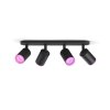 Philips Hue Fugato Deckenleuchte LED Schwarz, 4-flammig, Farbwechsler