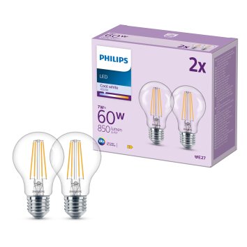 Philips Classic 2er Set LED E27 7 Watt 4000 Kelvin 850 Lumen