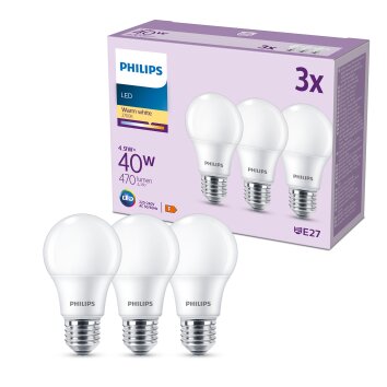 Philips Classic 3er Set LED E27 4,9 Watt 2700 Kelvin 470 Lumen