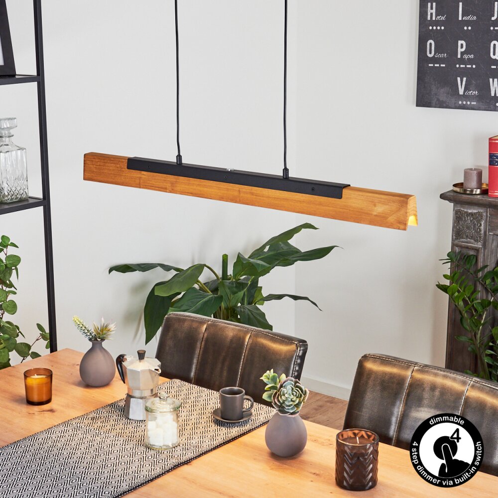 Teira Pendelleuchte LED Naturfarben, Schwarz, 1-flammig main product photo