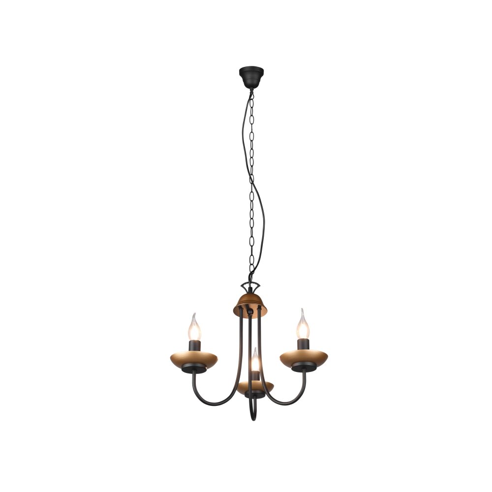 Trio Livia Kronleuchter Schwarz, 3-flammig main product photo