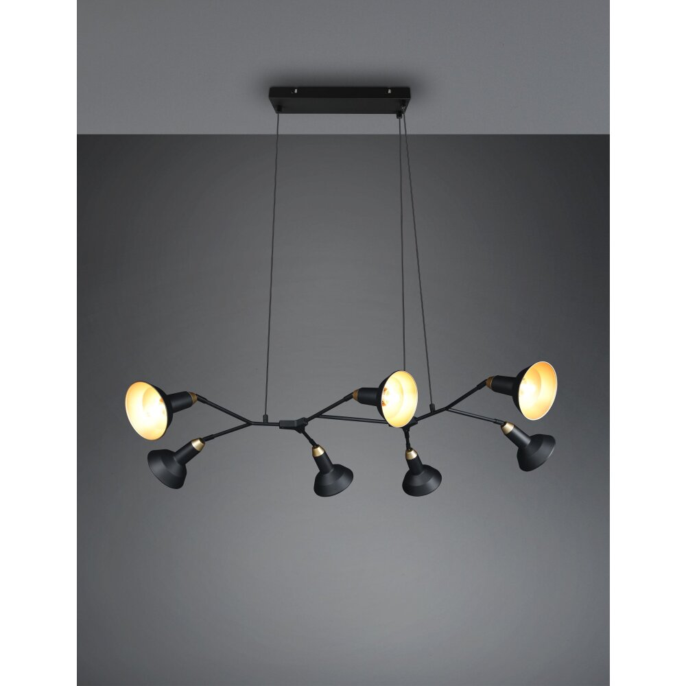 Trio Roxie Pendelleuchte Messing, Schwarz, 7-flammig main product photo