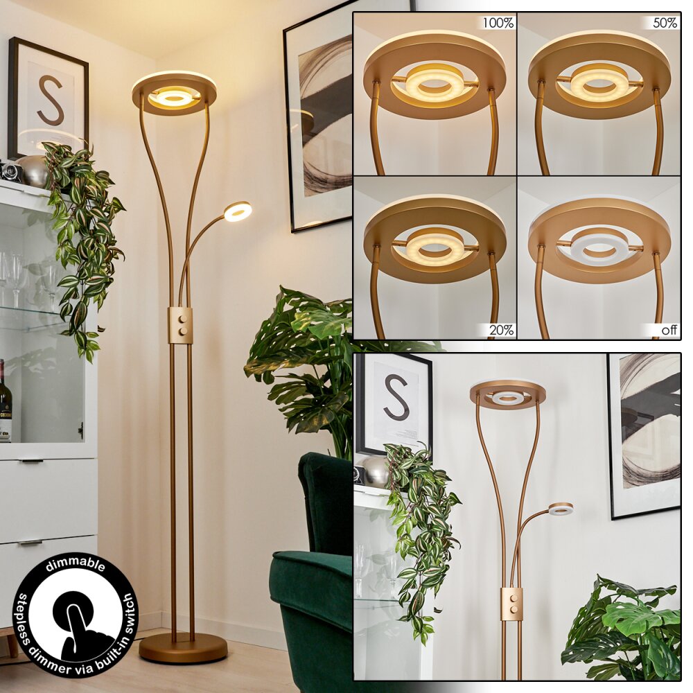 Kimba Deckenfluter LED Gold, 3-flammig main product photo