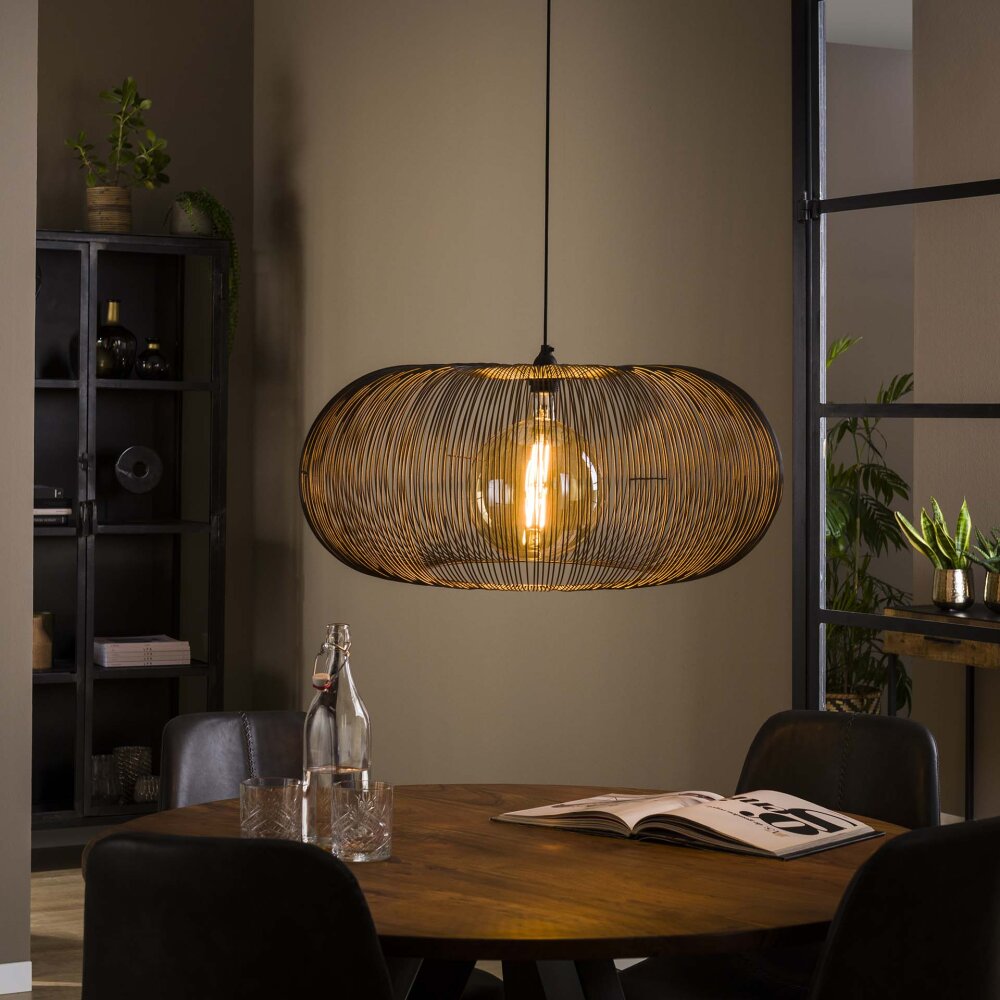 Agueda Pendellleuchte Dunkelbraun, Nickel-Matt, Schwarz, 1-flammig main product photo