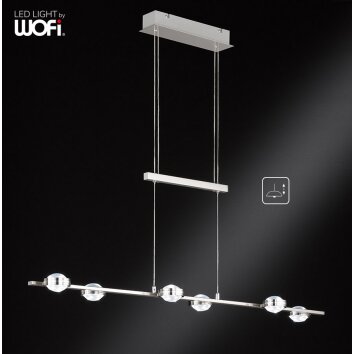 Wofi GAP Pendelleuchte LED Nickel-Matt, 12-flammig