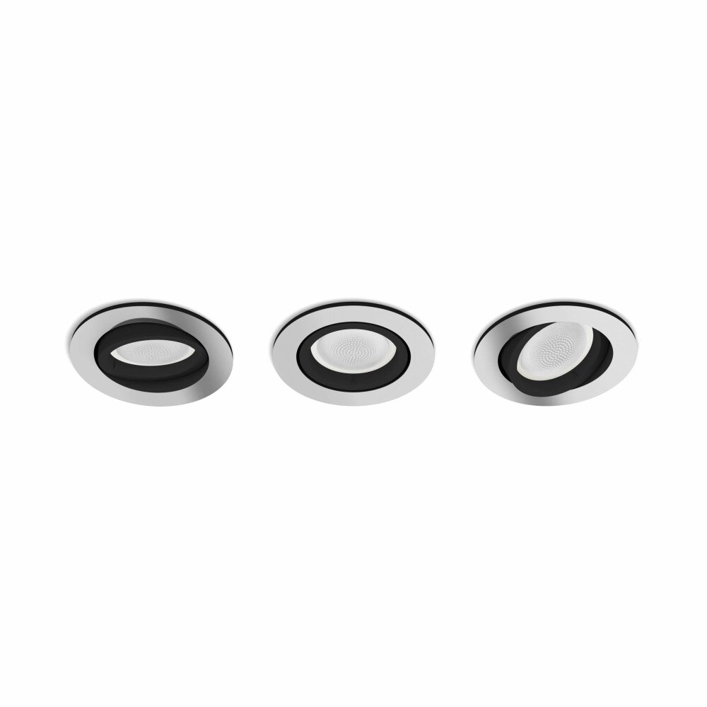 Philips Hue Milliskin 3er Set Einbauleuchte LED Silber, 3-flammig main product photo
