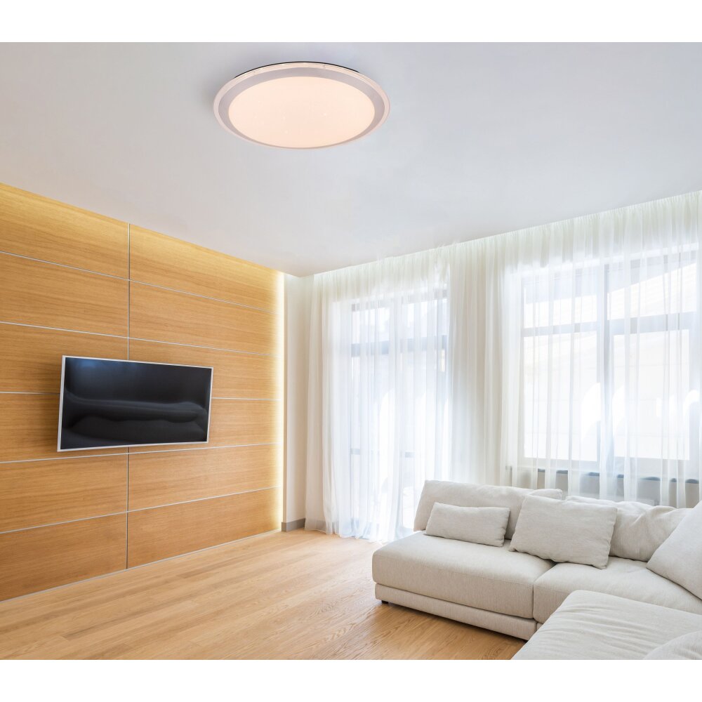Globo CARRY Deckenleuchte LED Weiß, 1-flammig, Fernbedienung, Farbwechsler main product photo