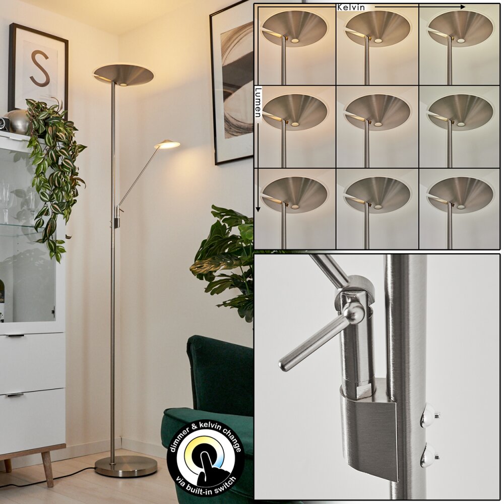 Murca Deckenfluter LED Nickel-Matt, 2-flammig main product photo