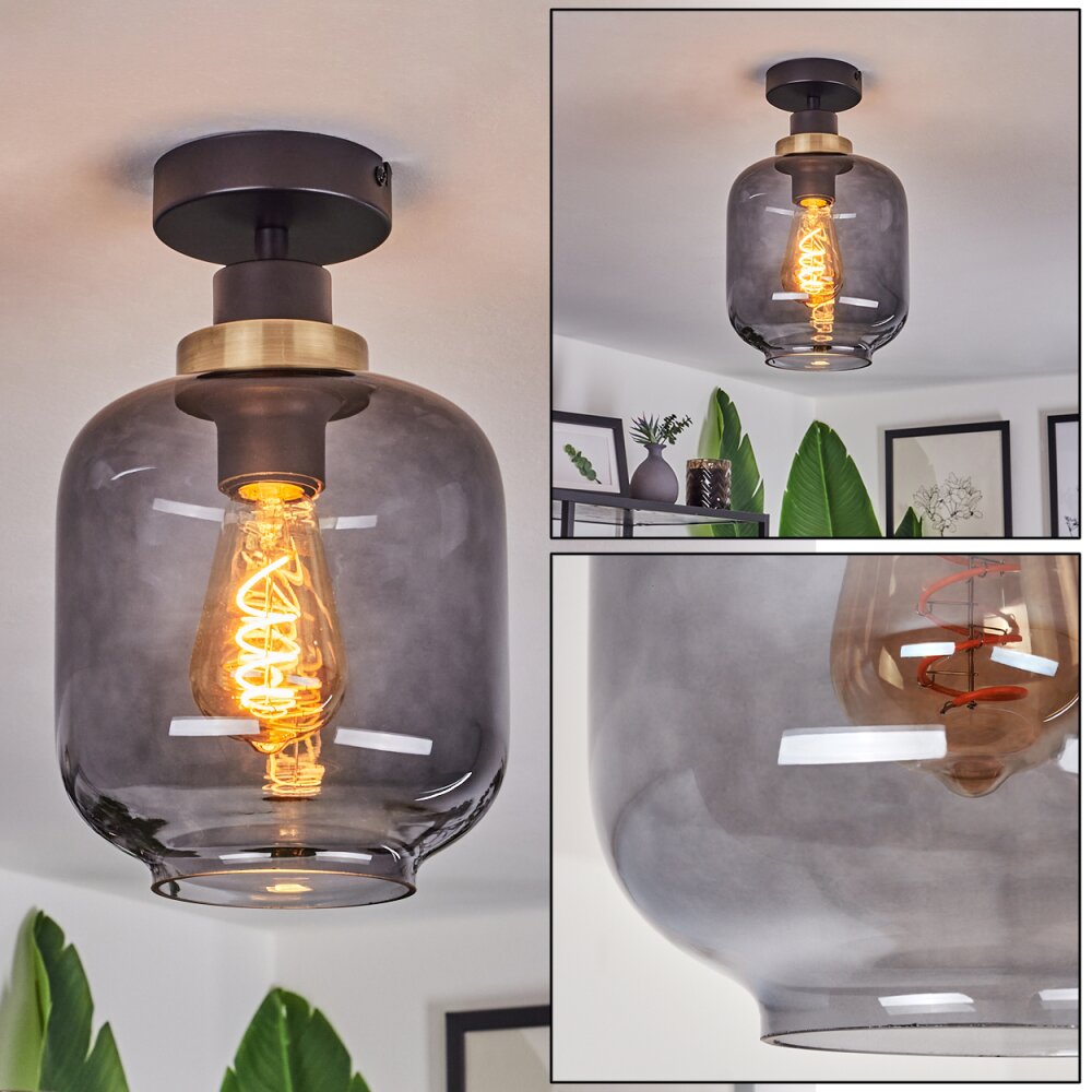 Curveira Deckenleuchte Bronze, Schwarz, 1-flammig main product photo