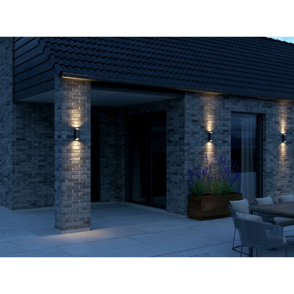 Nordlux NICO Außenwandleuchte Schwarz, 2-flammig main product photo