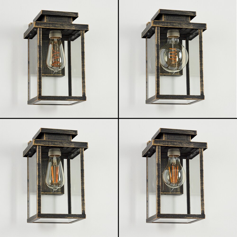 Tieva Außenwandleuchte Braun, Gold, 1-flammig