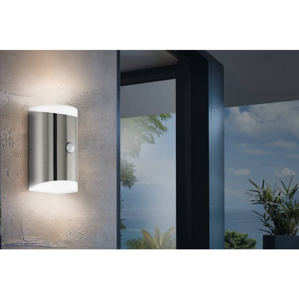 Eglo Leuchten CARPINERA Außenwandleuchte LED Edelstahl, 2-flammig, Bewegungsmelder main product photo