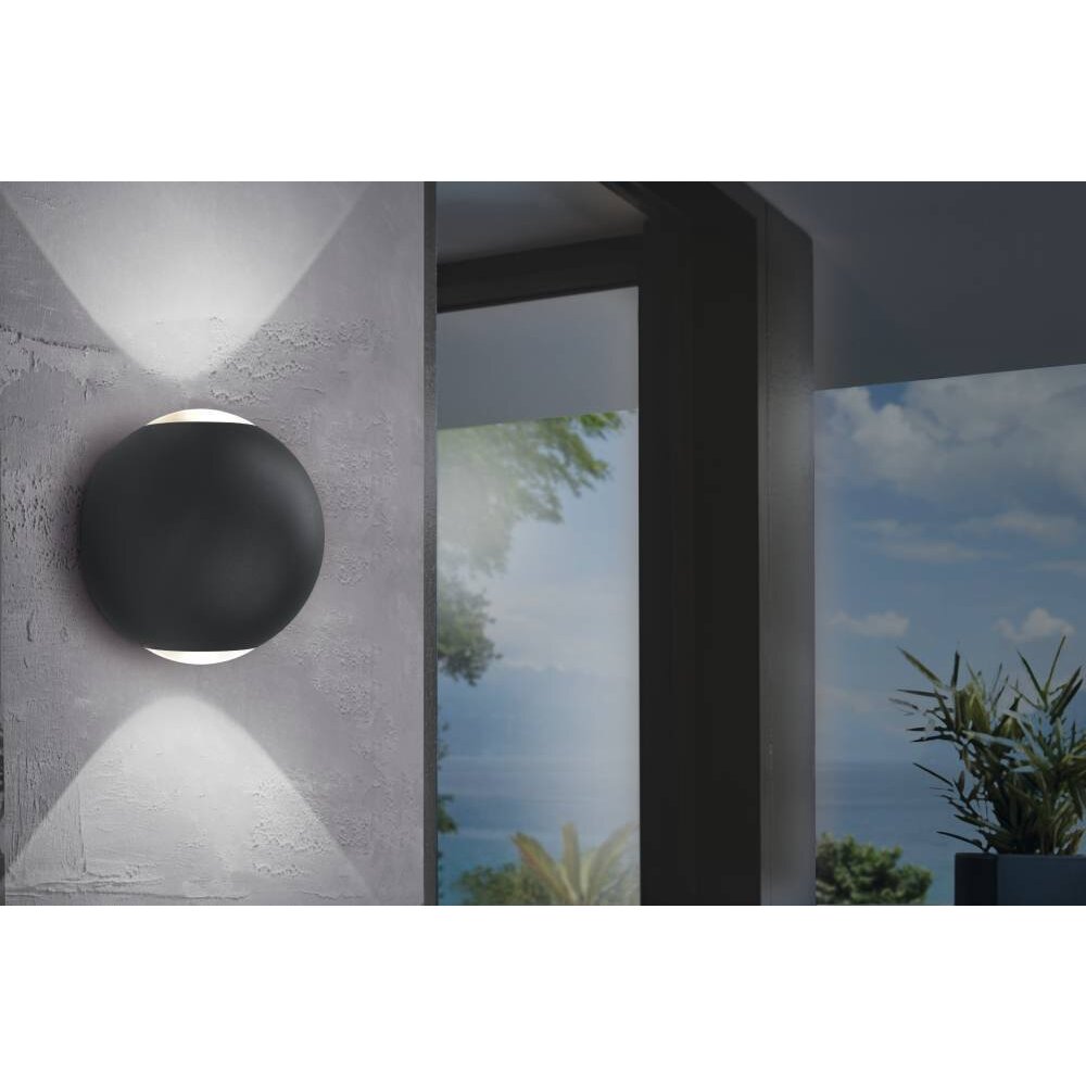 Eglo Leuchten ABUGO Außenwandleuchte LED Schwarz, 2-flammig main product photo