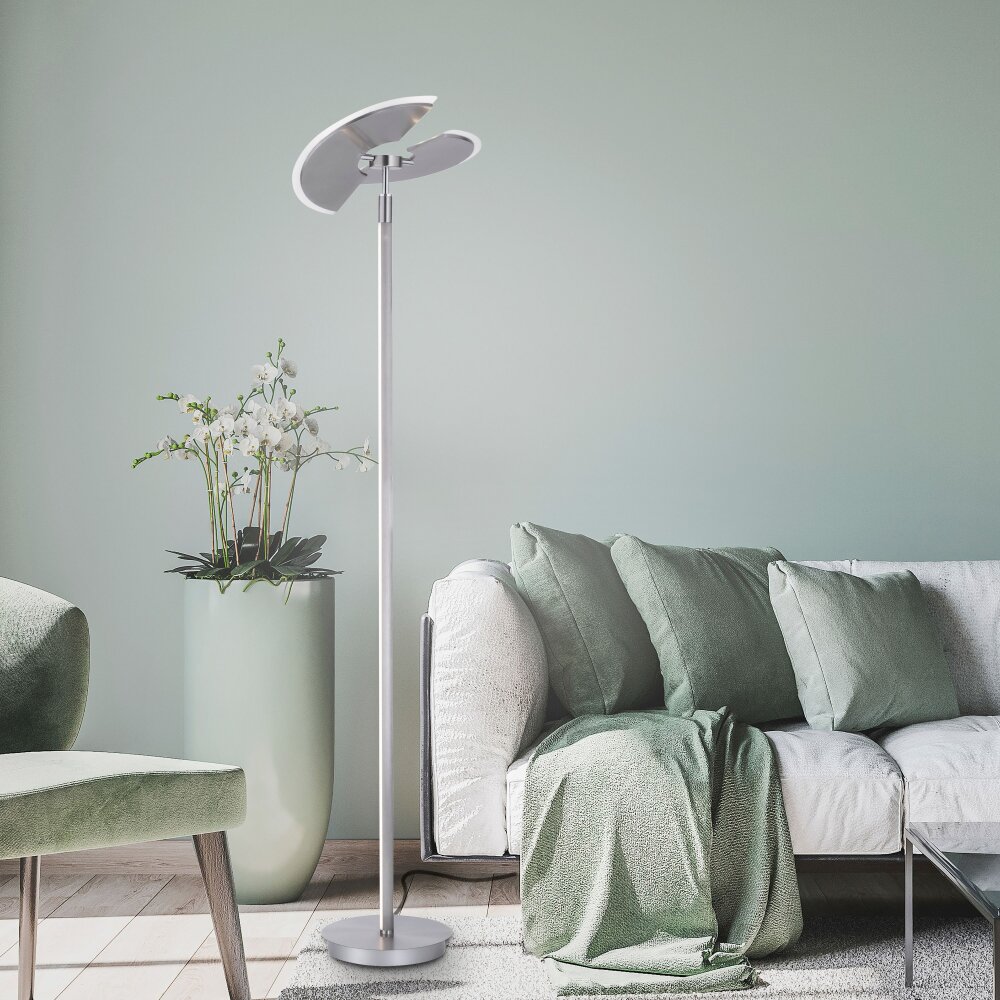 Paul Neuhaus PURE-MUTIL Deckenfluter LED Stahl gebürstet, 2-flammig main product photo