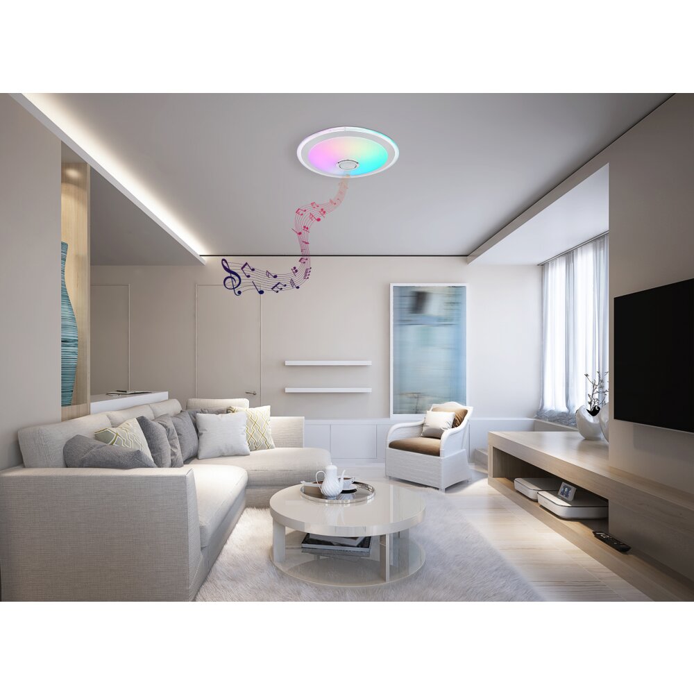 Globo DUNNY Deckenleuchte LED Weiß, 1-flammig, Fernbedienung, Farbwechsler main product photo