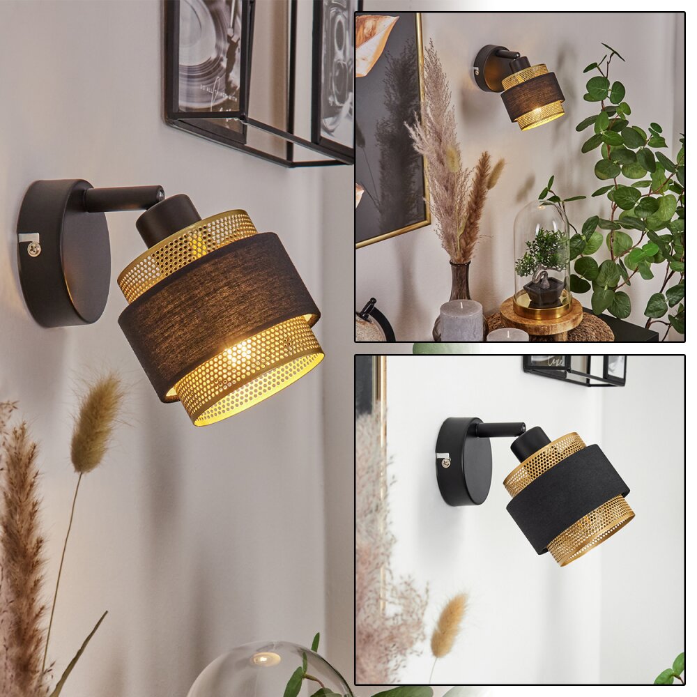 Regueira Wandleuchte Schwarz, 1-flammig main product photo