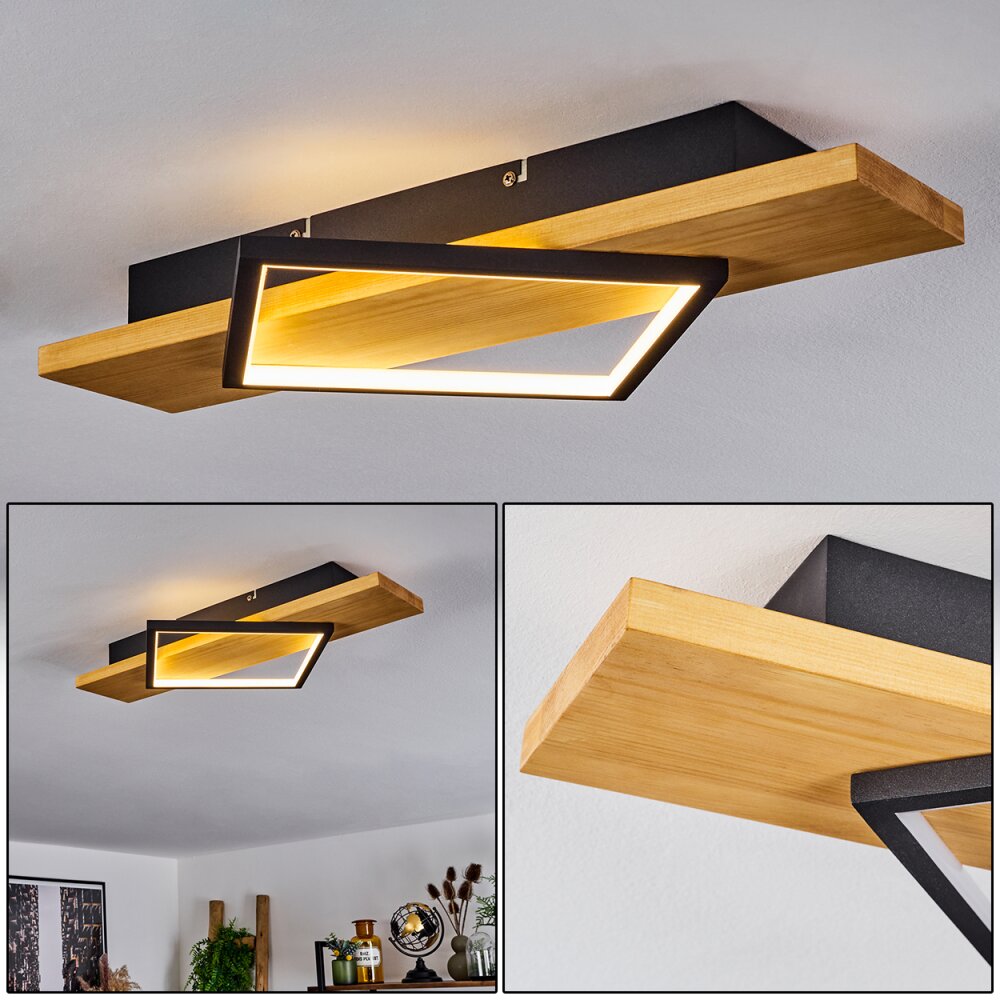 Pompu Deckenleuchte LED Naturfarben, Schwarz, 1-flammig main product photo