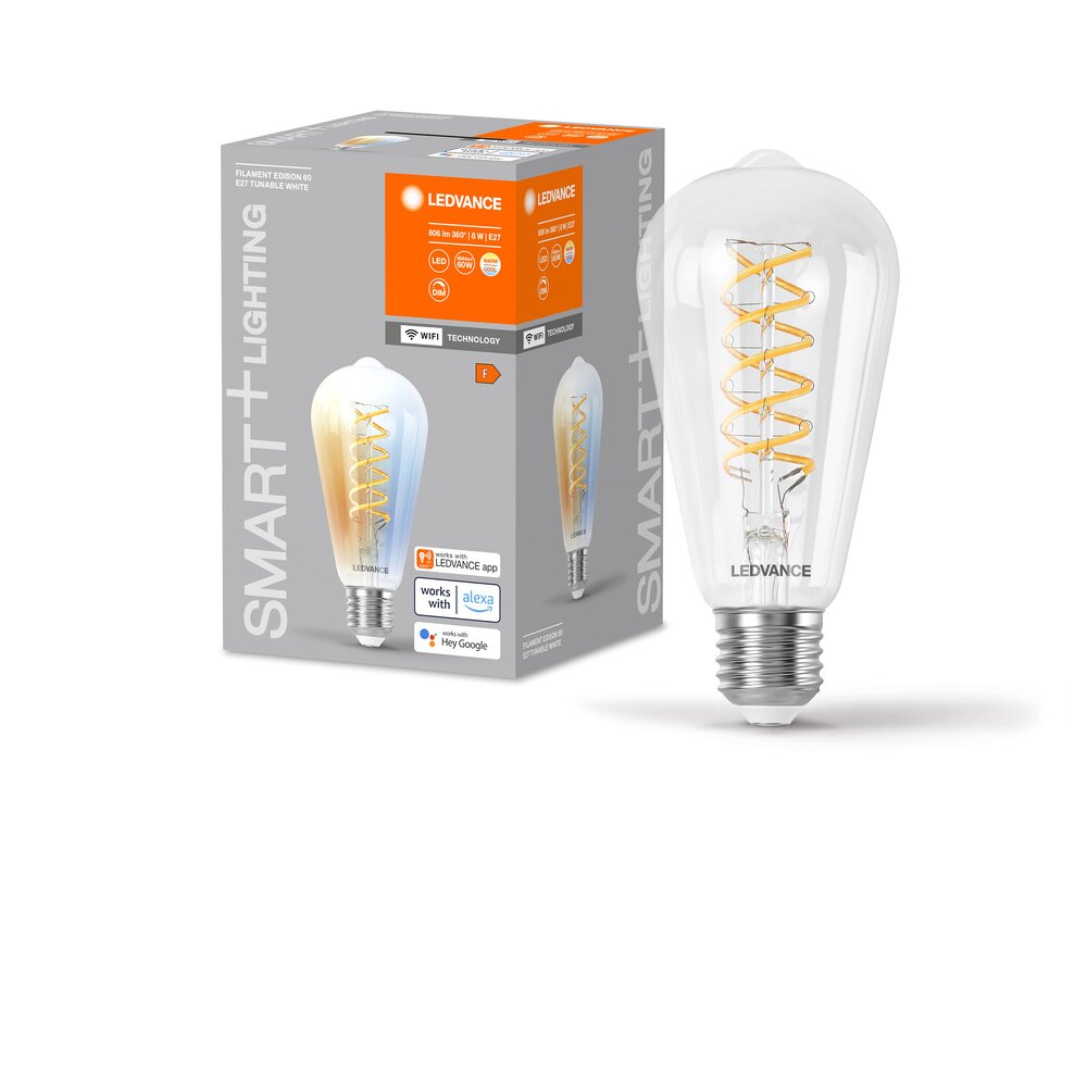 LEDVANCE SMART+WIFI LED E27 8 Watt 2700-6500 Kelvin 806 Lumen main product photo