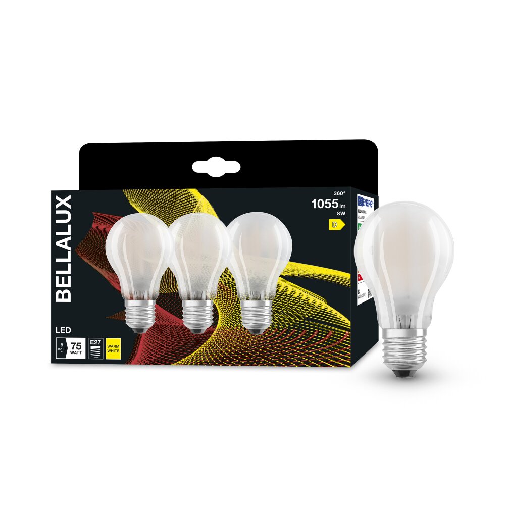 BELLALUX® CLA 3er Set LED E27 7,5 Watt 2700 Kelvin 1055 Lumen main product photo
