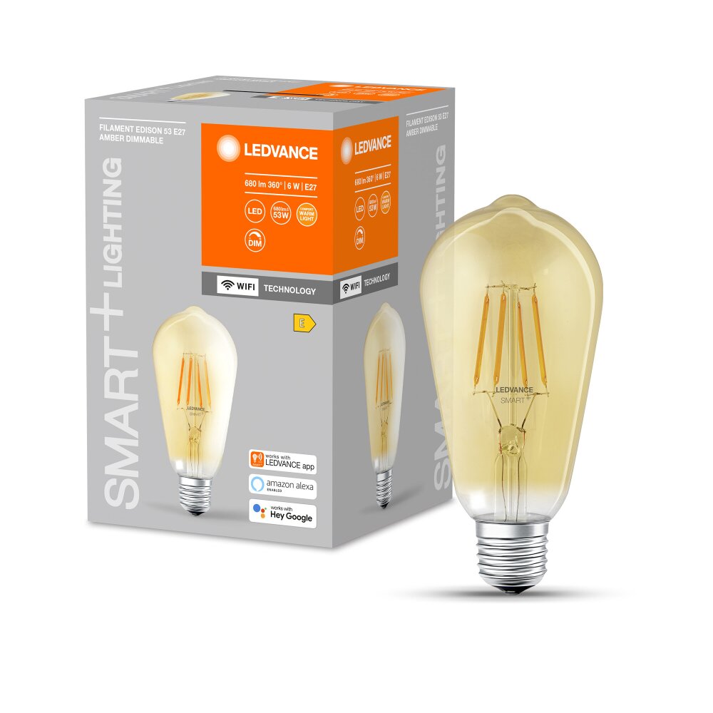 LEDVANCE SMART+ WiFi LED E27 6 Watt 2400 Kelvin 680 Lumen main product photo