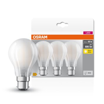 OSRAM CLASSIC A 3er Set LED B22d 6,5 Watt 2700 Kelvin 806 Lumen