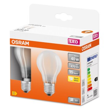 OSRAM LED Retrofit 2er Set E27 4 Watt 2700 Kelvin 470 Lumen