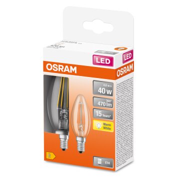 OSRAM LED Retrofit 2er Set E14 4 Watt 2700 Kelvin 470 Lumen OSRAM LED Retrofit 2er Set E14 4 Watt 2700 Kelvin 470 Lumen