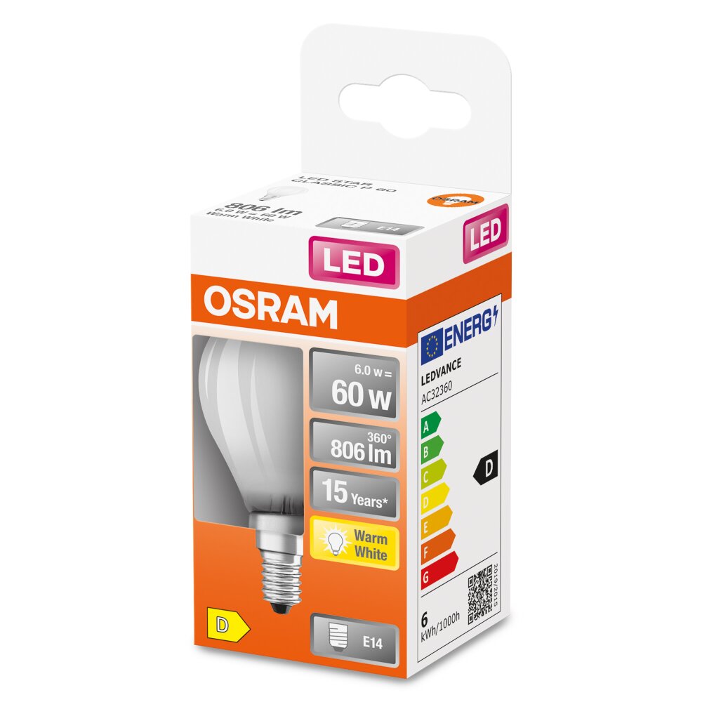 OSRAM LED Retrofit E14 5,5 Watt 2700 Kelvin 806 Lumen main product photo