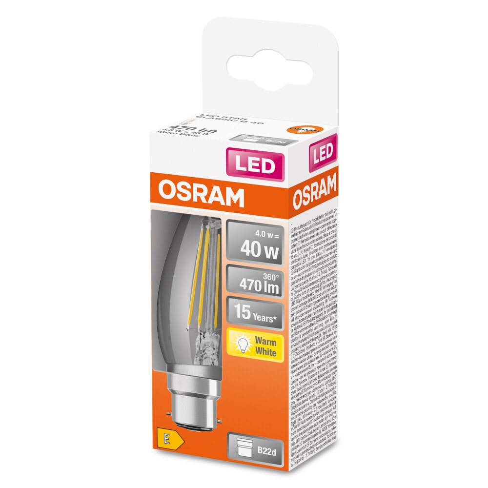 OSRAM LED Retrofit B22d 4 Watt 2700 Kelvin 470 Lumen main product photo