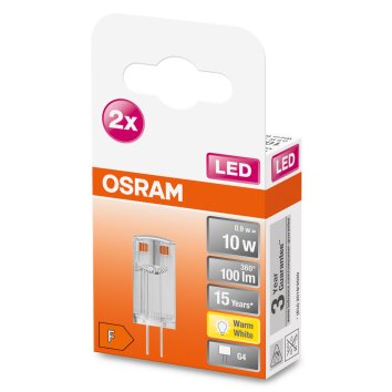 OSRAM LED PIN 2er Set G4 0,9 Watt 2700 Kelvin 100 Lumen